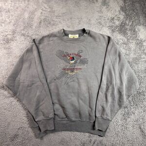 Vintage 90s Field & Stream XL Mens Gray Crew Sweatshirt Duck Embroidered USA